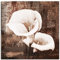 ARTLAND Wanddeko Leinwand Bilder Wandbild 50 x 50 cm Blumen Calla Malerei Braun A9AT Klassische Callas