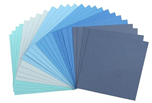 Vaessen Creative Florence Scrapbook-Papier 216 g 6x6-x24 Blatt-Multipack, blau, Paper, multicolor, 15 x 15 x 0.8 cm