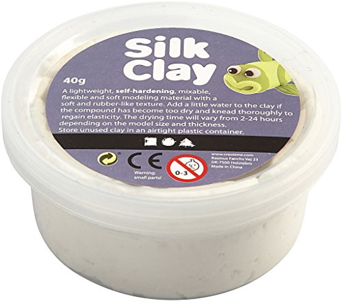 Creativ 100263 40 sidenlera, vit, 40 g