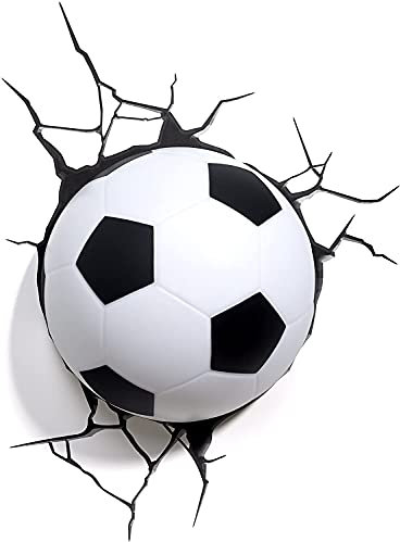 Gadgy 3D Light FX Football Lamp | Included Football Wall Sticker | Kids Night Light | 3D Night Light Kids Bedroom| Football Light | 3D Lamp Boys Bedroom | Boys Lamp Kids Bedroom