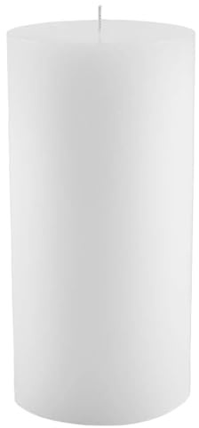 Mister Candle Non Scented Luxury 4 x 8 Pillar Candle, Hand Poured White Unscented Candle for Home Decor, Premium Paraffin Wax, Smokeless & Dripless, 160 Hour Burn Time