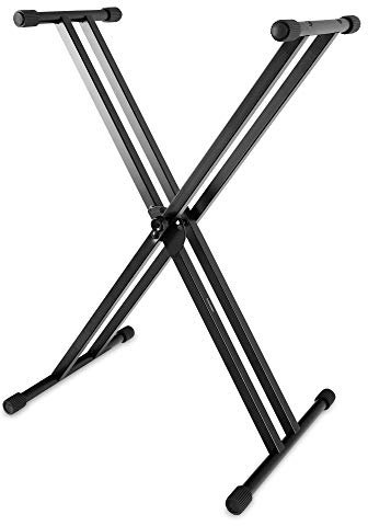McGrey KS-200 X-Keyboardständer doppelstrebig (höhenverstellbar in 5-Stufen, klappbar, stabil) schwarz