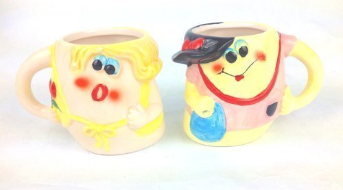 Gobelet lot de 2 tasses avec anse kaffetasse boy girl motifs amour !