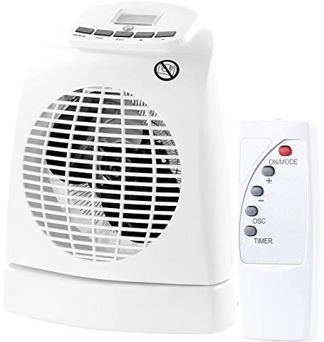 Sichler Haushaltsgeräte Heißlüfter: Heizlüfter LV-245, 2.000W, Ventilator, Oszillation, Thermostat, Fernb. (Heizlüfter mit Kühlfunktion, Heizungslüfter, Infrarotheizung)