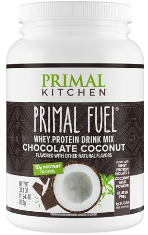 Primal Kitchen Primal Fuel Chocolate Coconut Whey Protein Powder, Gluten and Soy Free, 1.94 Pounds