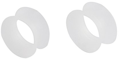 Ruifan Ultra Thin Silicone Ear Skin Flexible Flesh Tunnel Expander Stretching Gauge Earlets Plug Clear Gauges Kit 0G - 1 Pair