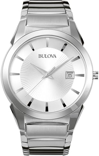 Bulova Men's Analogue Classic Quartz Watch with Stainless Steel Strap 96B015