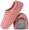 VeraCosy Women's Fuzzy Slippers Warm Comfy Memory Foam Non-slip House Shoes Pink, 7/8 UK