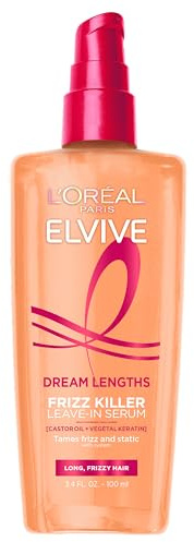 L'Oreal Paris Elvive Dream Lengths Frizz Killer Leave-In Serum, 3.4 Ounce