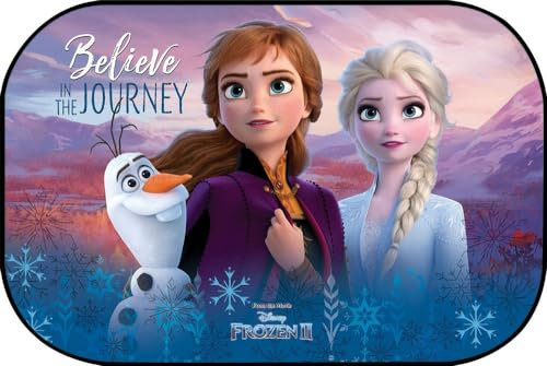 Maxi Rideau latéral pour Pare-Soleil de Voiture Individuel 60x40 cm Frozen Anna et Elsa pour Filles