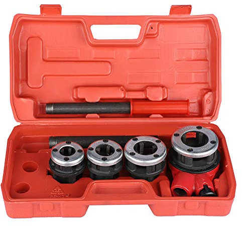 Kit di capezzoli taglio Kit filettatura tubi, filiera per filettatura tubi 4 filiere Kit di installazione manuale per tubi idraulici 1/2 '3/4' 1 '1-1/4' utensile per filettatura