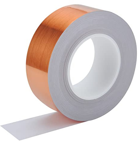 VOSSOT Kupferband Gegen Schnecken, Schneckenschutz 30mm×50M Kupferband Selbstklebend EMI Abschirmband, Verdicken Kupferfolie Selbstklebend Mittel Bekämpfen Schnecken Alternative zu Schneckenkorn