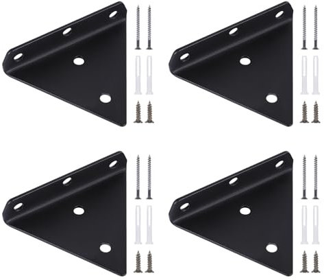 4 Triangle Floating Shelf Brackets, Heavy Duty Metal Supports for Shelves and Bookshelves