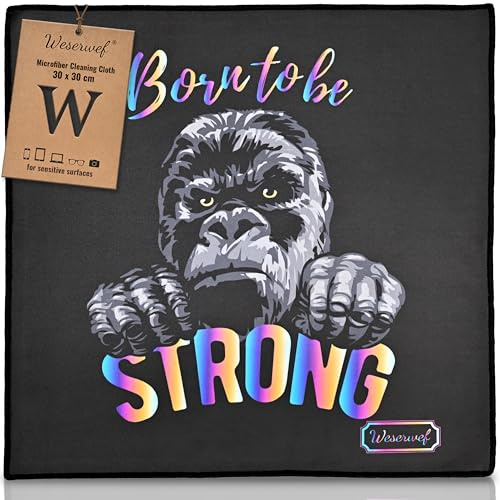 Weserwef® XXL Mikrofasertuch Brillenputztücher in Optikerqualität - 30 x 30 cm - zur Reinigung von Brille, Smartphone, Tablet, Kamera. Brillenputztuch, Displaytuch (Gorilla)