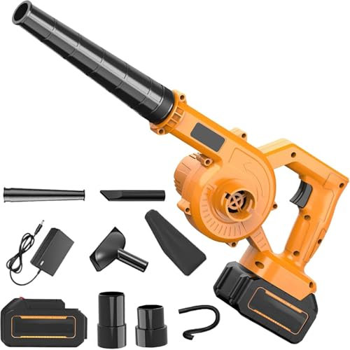 21V Souffleur de Feuilles sans Fil avec Batterie et Chargeur,Aspirateur et souffleur de Jardin,550 W,3.3m³/Min,Souffleur de Feuilles sans Fil pour Le soufflage de Feuilles/Neige
