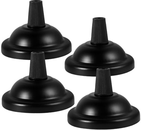 SEWACC 4 Piezas Embellecedor Vintage para Lámpara de Techo Base Redonda Minimalista Accesorio para Montaje Fácil Residenciales y Comerciales Diseño Robusto y Elegante Negro