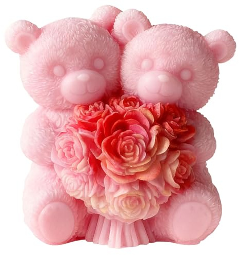Tulip Flower Bear Heart Cylinder Candle & Resin Mold - Resin Casting Silicone Molds for Home Decor & Candle Making Wave Spiral Mold