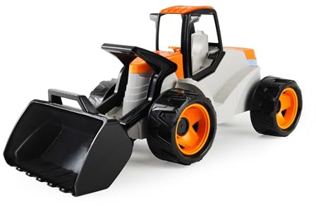 Lena GIGA Trucks - Pala cargadora para niños a Partir de 3 años, Excavadora Grande para niños con Asiento, Pala Robusta y Asas ergonómicas, 68,5 cm, vehículo de construcción para Interior y Exterior