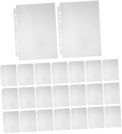 TINEASUR 50 Ark Brett Fotoalbum Påfyllnadssidor Ring Pärm Dubbelsidiga Transparenta Plastfickor för Vykort och Visitkort Slitstarka Skyddsfickor för Fotohållare