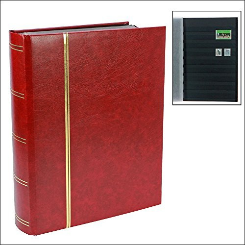 SAFE Stamp Album Stockbook Premium - 64 Black Pages - Burgundy