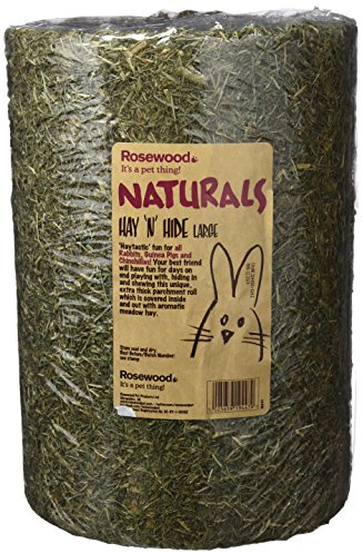 Rosewood Naturals Hay ‘n’ Hide Roll, Small Animal Edible Play Tunnel, Toy & Hay Hideout, for Rabbits, Guinea Pigs and Chinchillas, Large