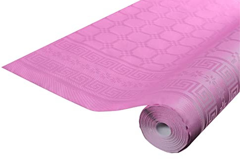 Pro Nappe Pronappe Tischdecke R482514I Einweg-Tischdecke aus Damastpapier Länge 25m Breite 1,20m (pro Rolle) Farbe Bonbonrosa Damastpapier mit schickem und klassischem Universalmuster