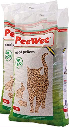 PeeWee 28 L / 18 KG Holzstreu Katzenstreu Einstreu Bio Öko Streu Pellets (2x9kg)