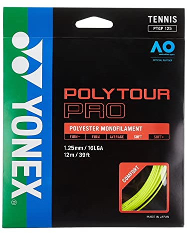 Yonex PTGP125Y Poly Tour Pro 125 Racket String, Yellow