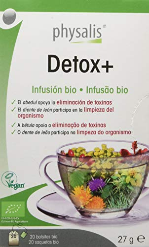 PHYSALIS DETOX+ infusion 20filtros BIO – peut être consommé en journée ou en soirée, infusion aux plantes pour des pauses détente et associe fonctionnalité pratique et sensation agréable jour après jo