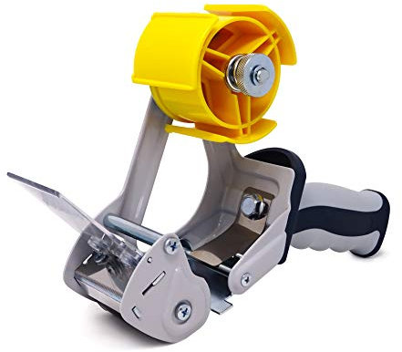 gws Packband Handabroller, hochwertiger Paketbandroller, stabiler Metallrahmen inkl Sicherheitsklinge und gummiertem Griff, für Rollen bis 66m x 50mm