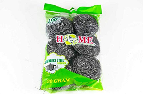 Uniware Heavy Duty Stainless Steel Metal Scourer for All Kitchen Use, 6-Pack (30g)