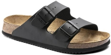 BIRKENSTOCK Sandale Arizona, Superlauf, Birko-Flor, schwarz, normal, Größe 39 1018222-39 (Pantolette Schuh Halbschuh Latsche Zweischnaller Berufsschuh Schuhe Birki Arizona Slipper Pantoffel)