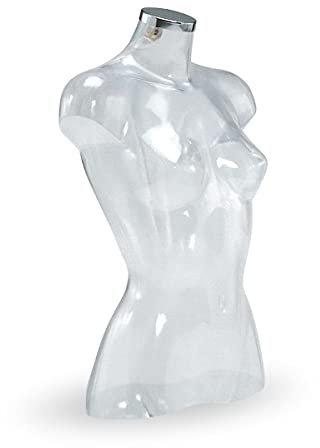 fella4stores Energy Damentorso kurz, BU945180 transparent aus Kunststoff, Schaufensterpuppe, Büste, bruchsicher