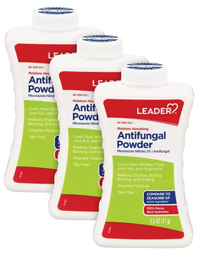 LEADER Athlete's Foot AF Powder, Moisture Absorbing, Talc-Free, 2.5 Ounce