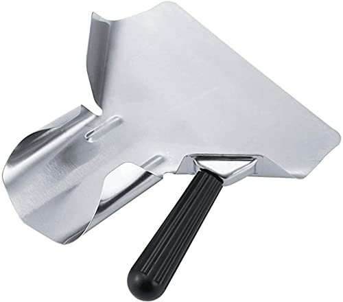 ANCLLO Pommes Frites-Schaufel, Edelstahl-Frittierschaufel, Edelstahl-Schaufel mit zwei Griffen, Pommes-Frittier-Bagger mit rechtem Griff