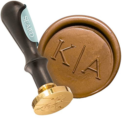 SEALED® Personalisierter Siegelstempel mit Wunschinitialen für Hochzeit und besondere Anlässe - Eleganter Wachssiegel Stempel mit 2 Buchstaben