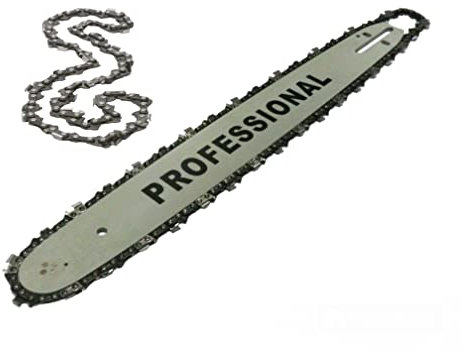 Lama e Barra Per Motosega da 50 cm 20 Pollici 76 Maglie Ricambio più Catena e Seconda Catena in Omaggio Per Motoseghe Scoppio 45 CC 52 CC Set Ricambio Motosega Barra Guida