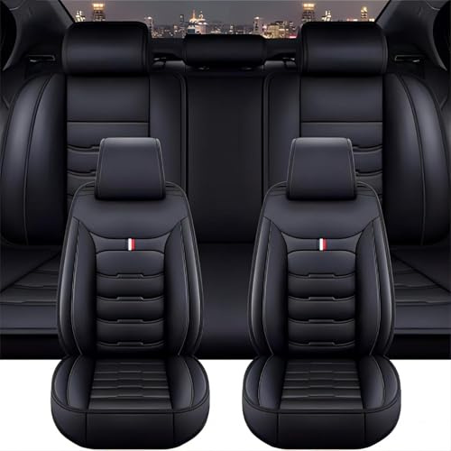 9 st bilsätesöverdrag, komplett set för Volkswagen VW Polo V (6R, 6C) 2011 2012 2013 2014 2015 2016 2017 2018, lädersätesöverdrag och nackstödsöverdrag, sidokrockkudde-kompatibla tillbehör för 5