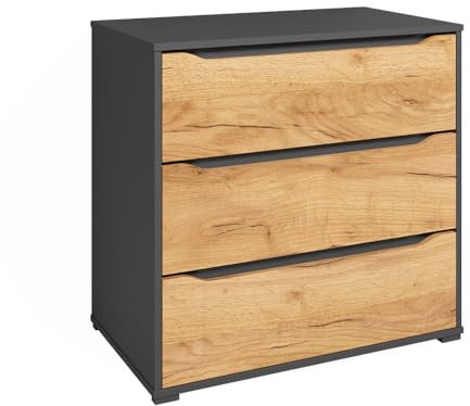 Vicco Credenza Ruben, Quercia dorata, 80 x 77.6 cm con cassetti