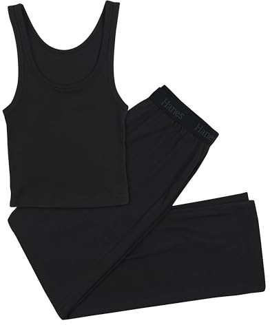 Hanes Women's Originals Supersoft Crop Tank & Lounge Pants Set, Comfywear Loungewear Set
