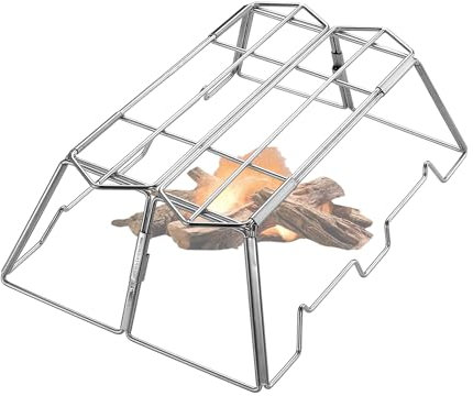 CAMPINGMOON Collapsable Cooking Stand Trivat Stainless Steel for Campfire Open Fire Camping Outdoor MT-3-ST
