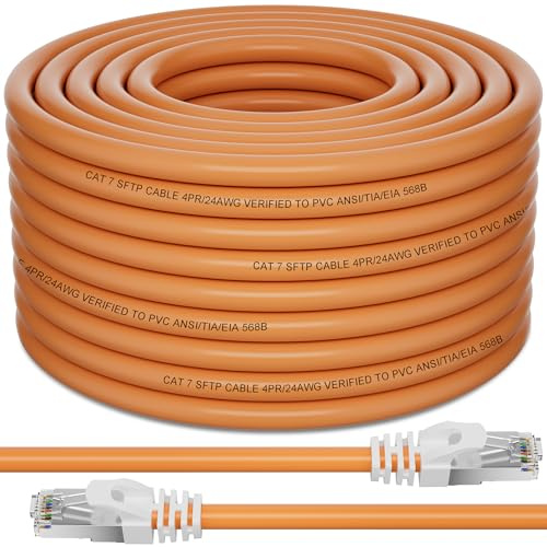 Soibke Cavo Ethernet 50 Metri, Cat 7 Cavo di Rete Schermato SFTP RJ45 Alta Velocità 10Gbps Lungo LAN Internet 50mt Filo Ethernet per Router Modem