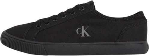 Calvin Klein Uomo Sneakers Vulcanizzate Canvas Profilo Basso, Nero (Triple Black), 44