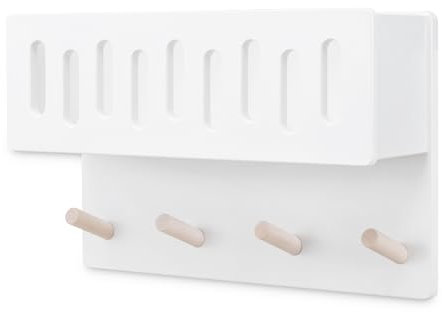 Ehrenkind® Kindergarderobe | Aus robusten Holz | Garderobe Kinder | Klein Weiß mit Sichtfenster | geeignet als Wandregal Kinderzimmer | Kleiderhaken Wand | Kinder Kleiderhaken