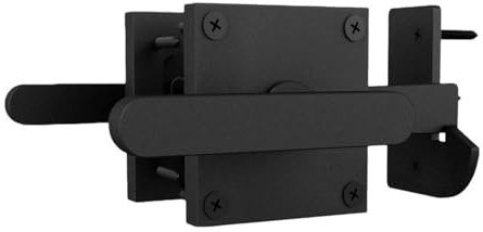 Colcolo Loquet de portail double face Loquet de porte battante Installation facile, Quincaillerie de portail pour clôture en bois, grange, sous-sol de garage