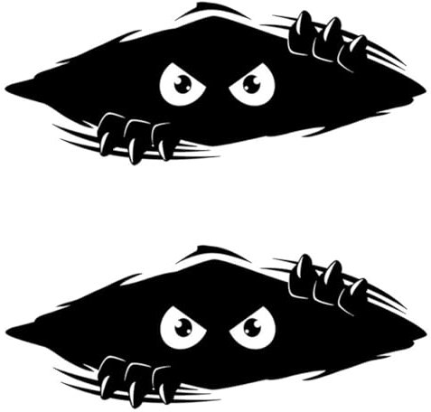 JEYORZY 2 Stück autoaufkleber, lustig autoaufkleber, Lustige Monster Aufkleber Autoaufkleber Lustig Schwarze Wasserdicht Aufkleber Auto für Motorrad Fenster Wand Laptops Voyeurismus Augen Aufkleber