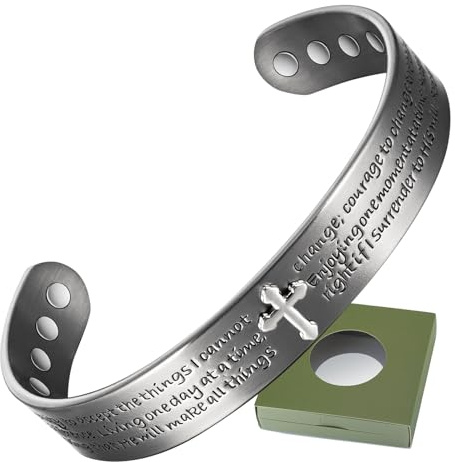 Wollet Magnetiskt koppararmband för kvinnor, koppar manschett magnetiskt armband koppararmband 16 cm med presentask (CPB-2053S-FBM)