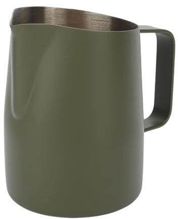Tazza con schiuma di latte, bricco for caffè, 2 pezzi da 450/600 ml in acciaio inossidabile, bricco for latte, tazza da caffè, bocca inclinata, strumento for l'arte del latte.(Green,450ml)