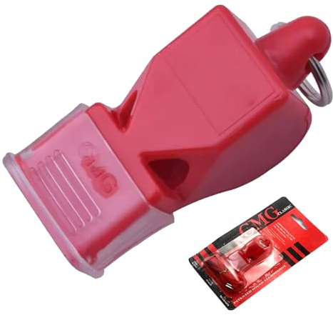 Biglumin Sifflet - Sifflet d'entraîneur ou d'arbitre de Sport Professionnel, Classic sifflet avec Cordon Robuste, idéal pour Le Football, Le Basket-Ball et Les Sports de Plein air. (Rouge)
