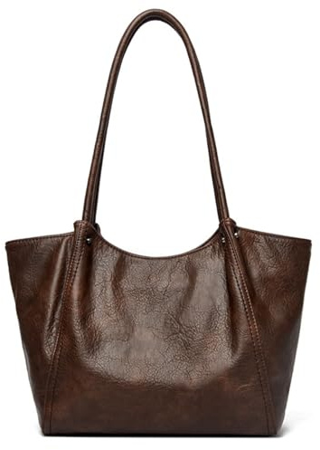 Waniki Handtasche Damen Mittelgroß Umhängetasche Vintage Leder Tote Bag Große Shopper Tasche Elegant Schultertasche Groß Tragetasche Multi-tasche Beuteltote Hobo für BüRo Einkauf Schule Lässig